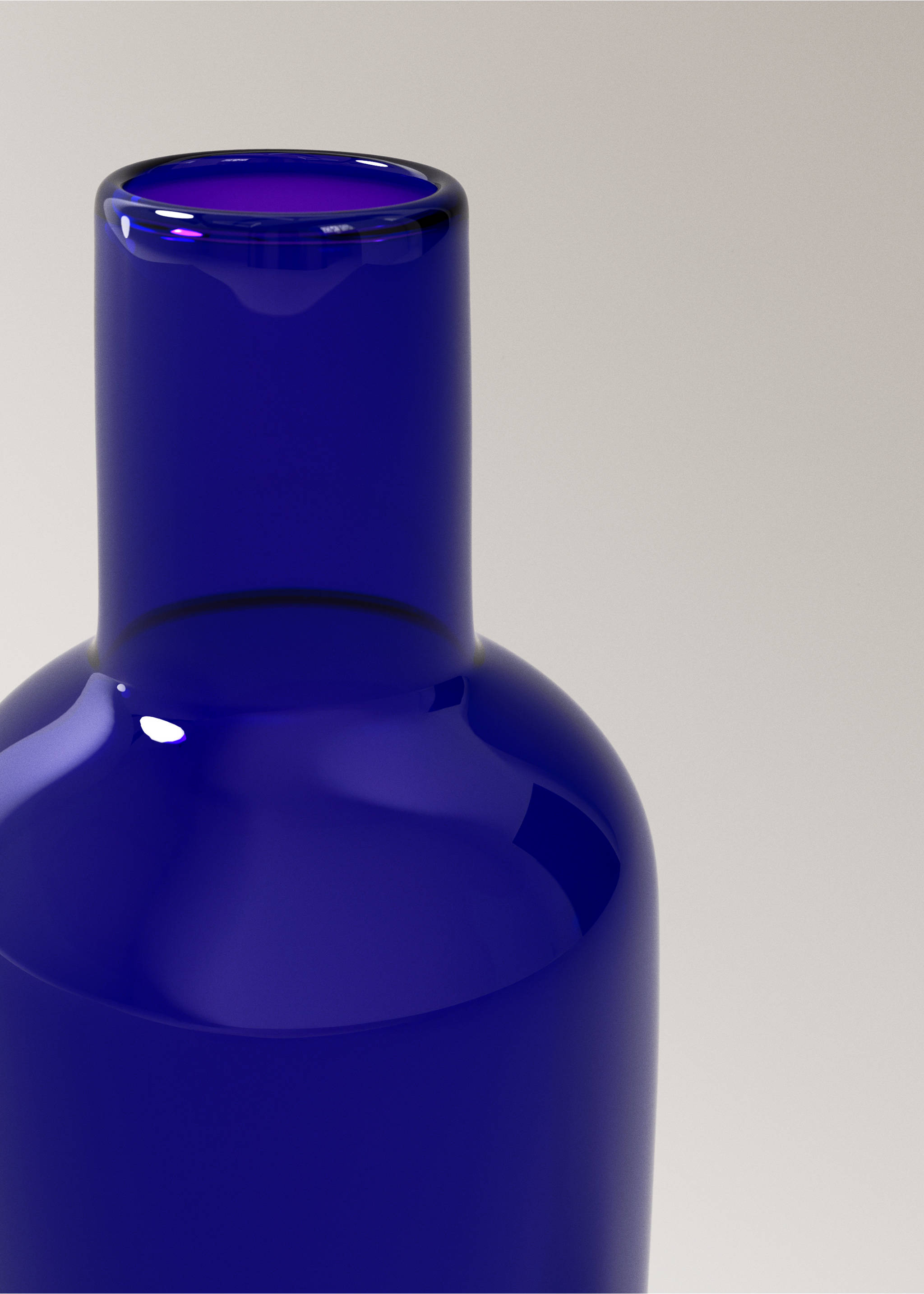 100% glass vase with stopper - Details of the article 2, Ink Blue. Ref: 37003284-00.