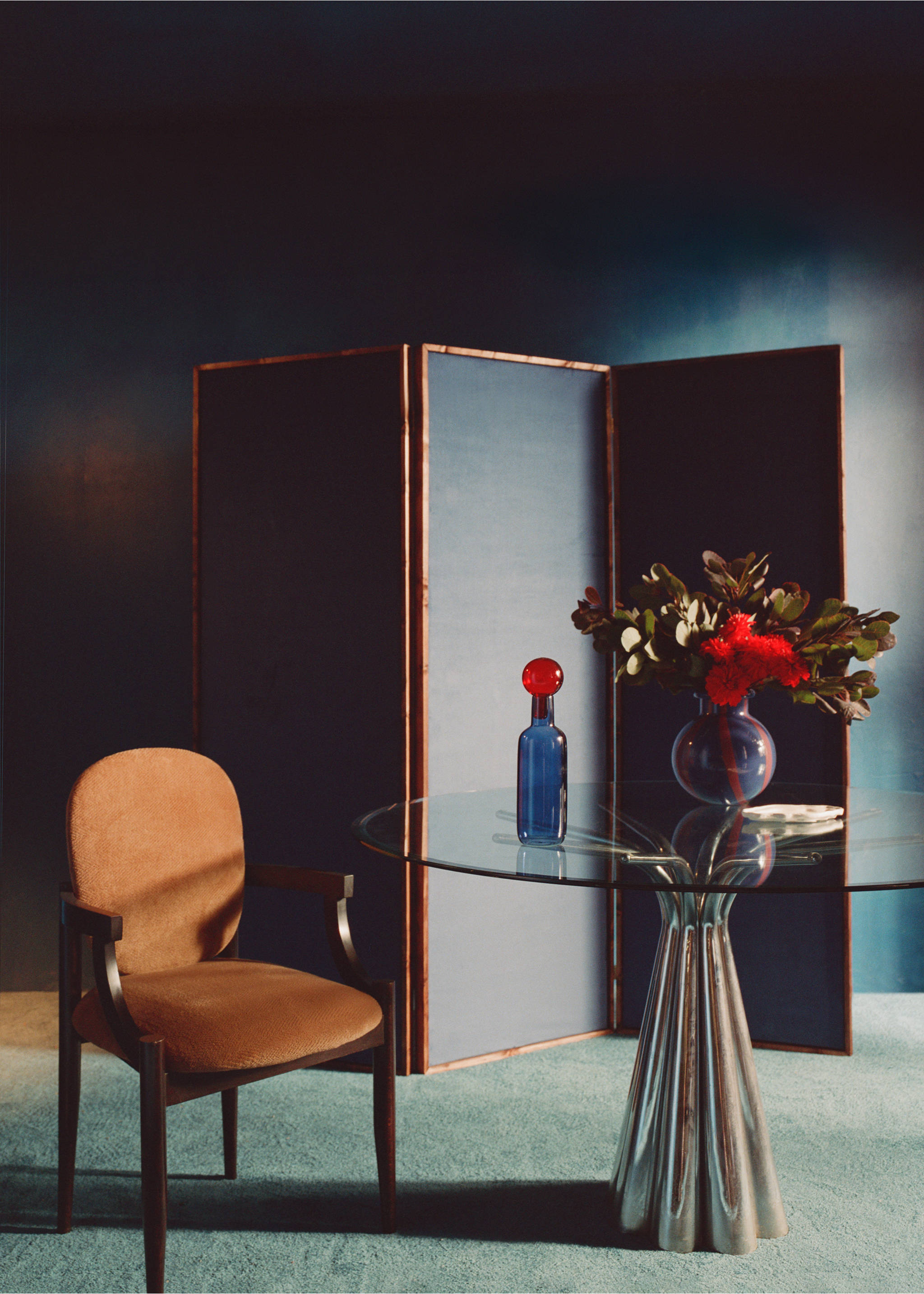 100% glass vase with stopper - Details of the article 5, Ink Blue. Ref: 37003284-00.