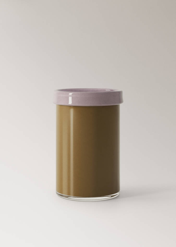 Two-tone vase, 100% glass — Brown