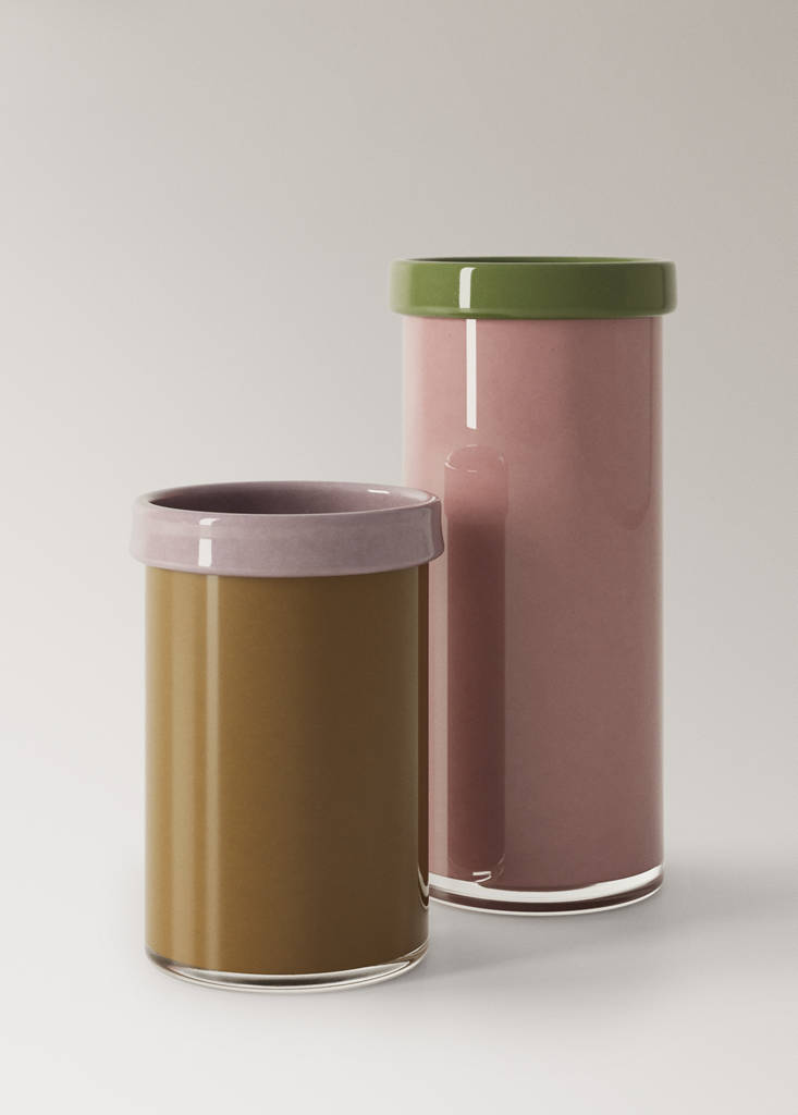 Two-tone vase, 100% glass — Light/Pastel Purple