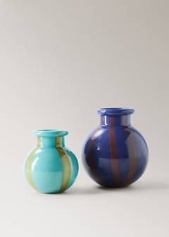 Two-tone vase, 100% glass — Turquoise 4
