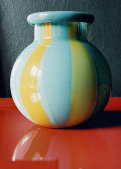 Two-tone vase, 100% glass — Turquoise 5