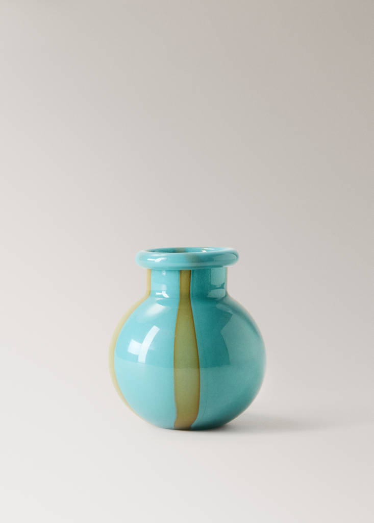 Two-tone vase, 100% glass — Turquoise