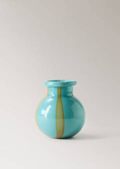 Two-tone vase, 100% glass — Turquoise 6