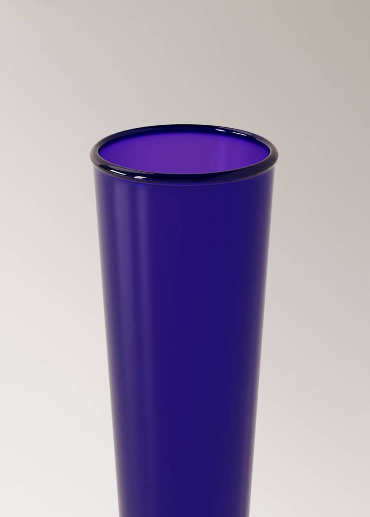 Small borosilicate bud vase — Ink Blue