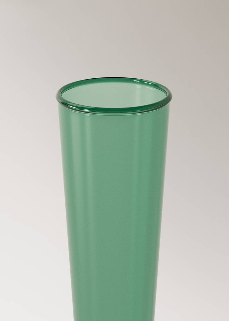 Small borosilicate bud vase — Petrol Blue