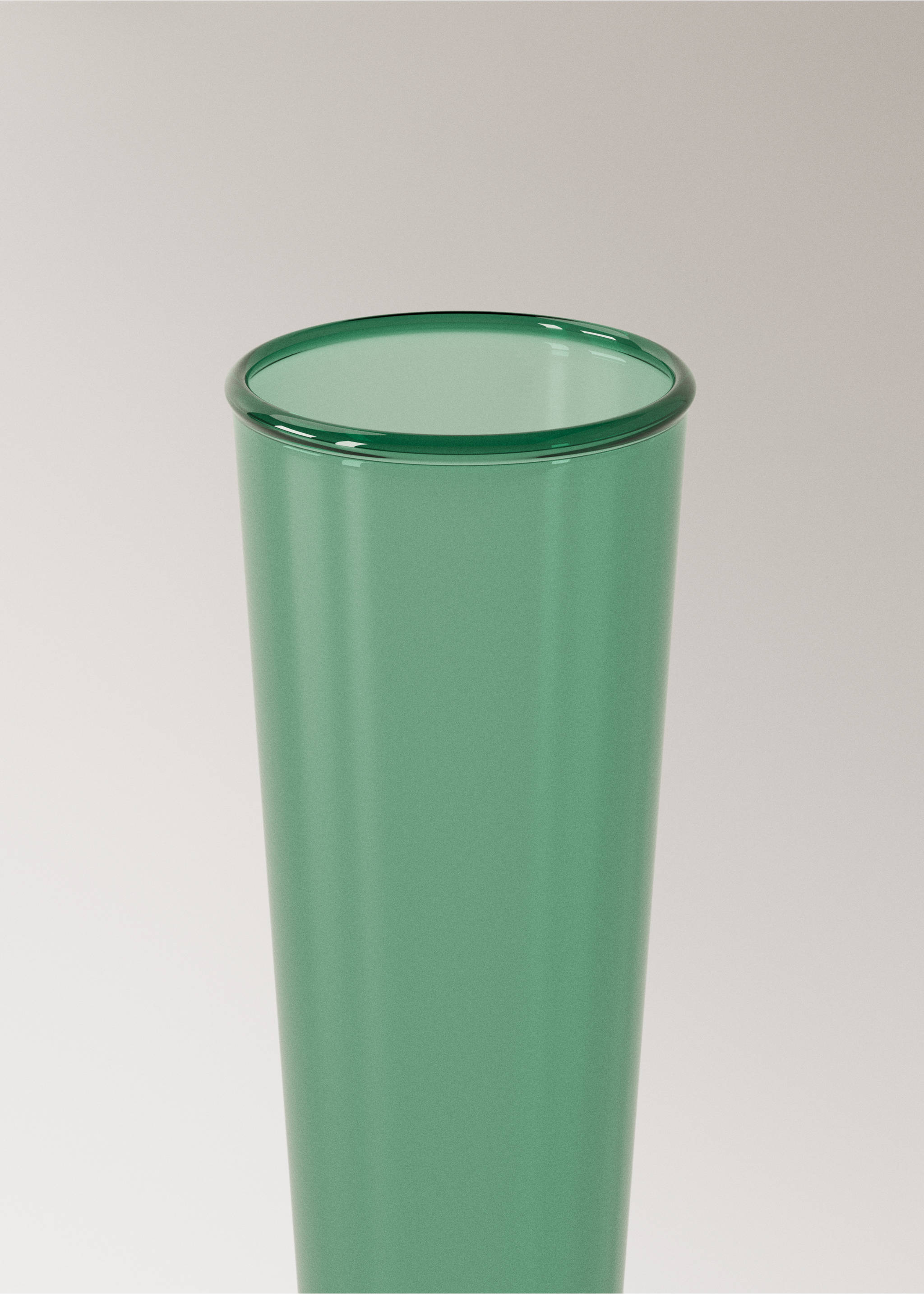 100% glass vase with a glossy finish - Details of the article 1, Petrol Blue. Ref: 37003290-00.