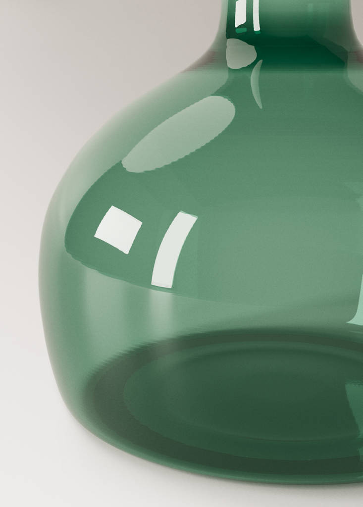 Small borosilicate bud vase — Petrol Blue