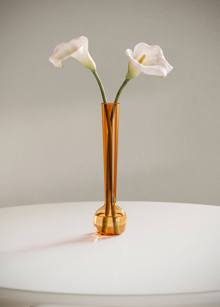 Small borosilicate bud vase — Ochre