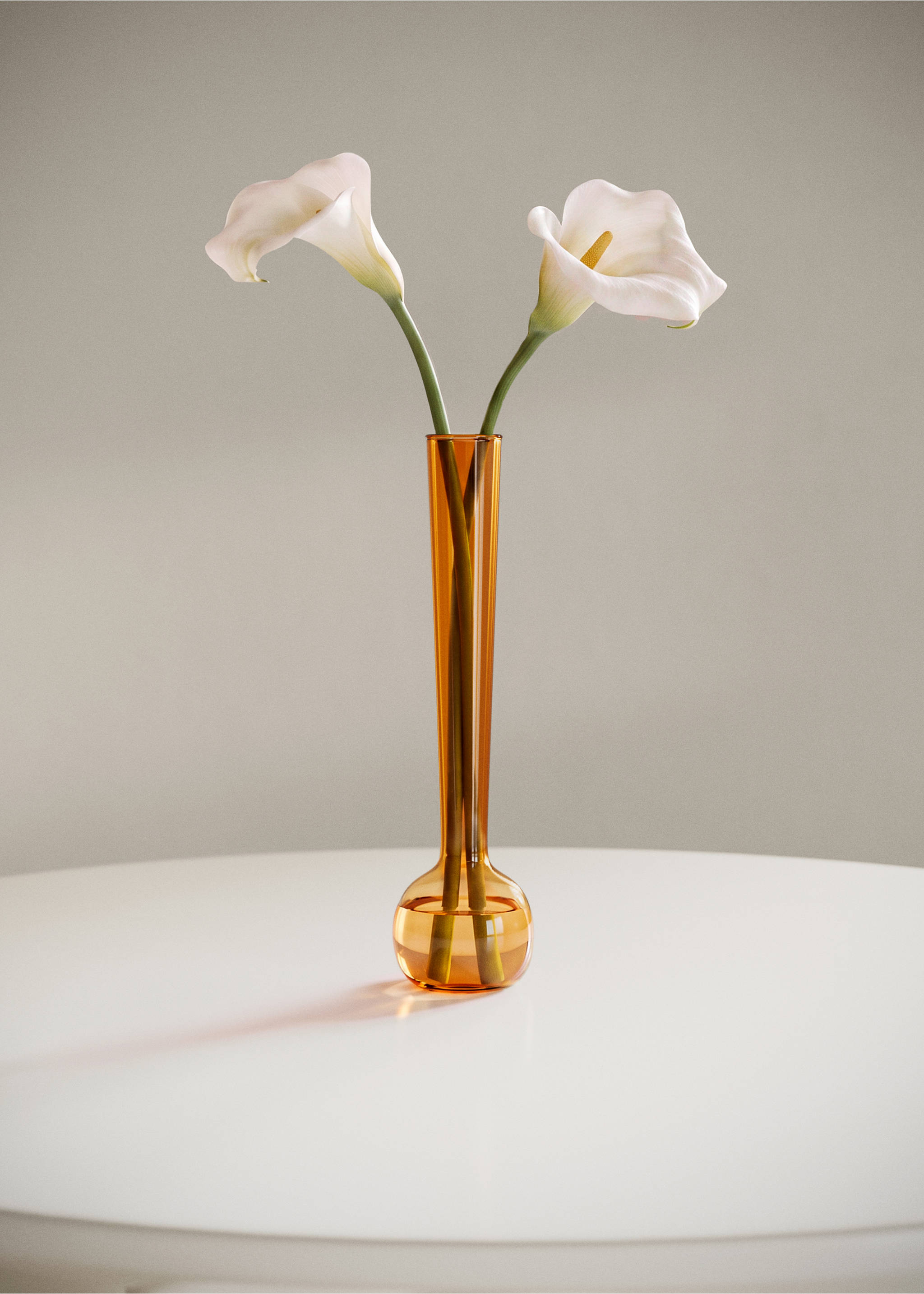 Small borosilicate bud vase - General plane, Ochre. Ref: 37003292-00.