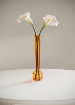Small borosilicate bud vase — Ochre 1