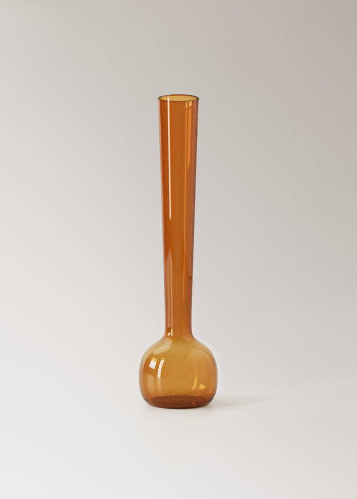 Small borosilicate bud vase — Ochre
