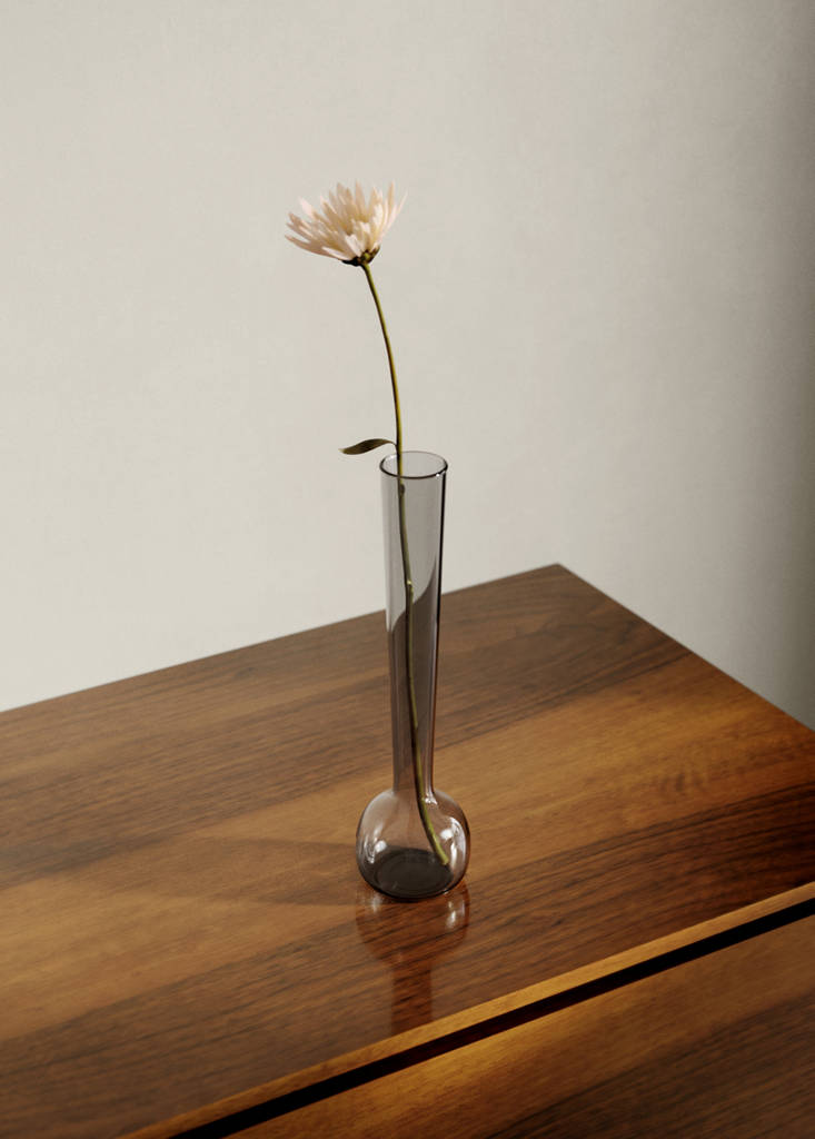 Small borosilicate bud vase — Grey