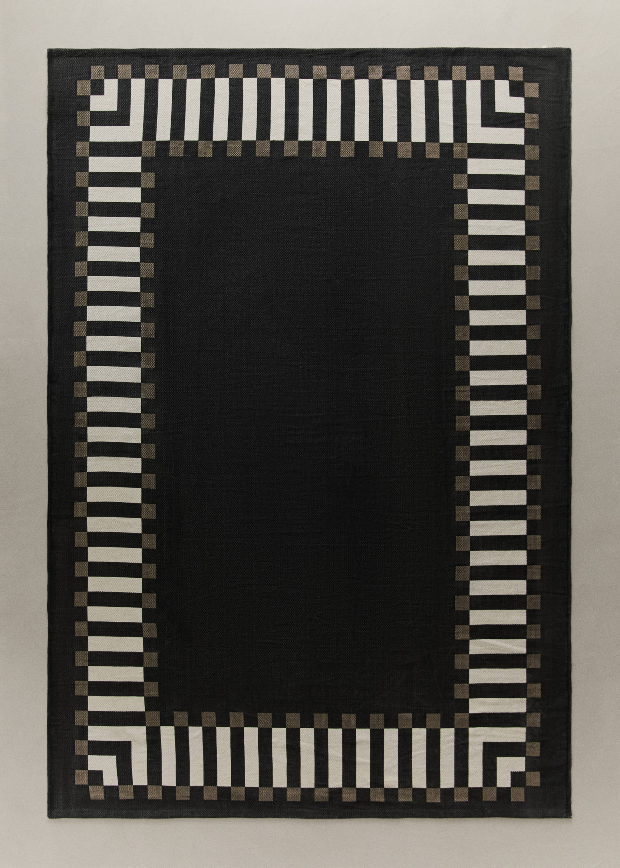 Striped-border cotton rug - General plane
