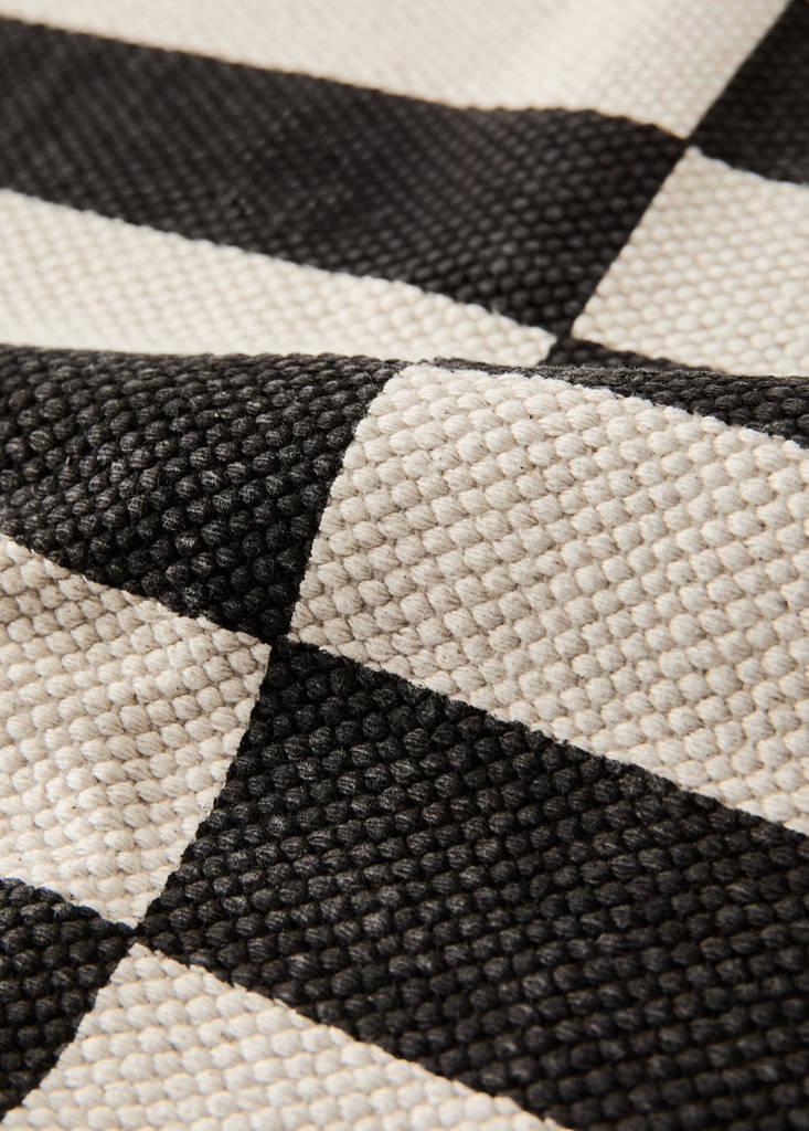 Large striped cotton rug, 100% cotton — Chocolate