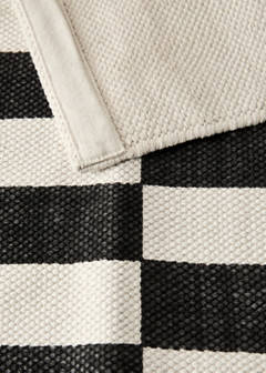 Large striped cotton rug, 100% cotton — Chocolate 3