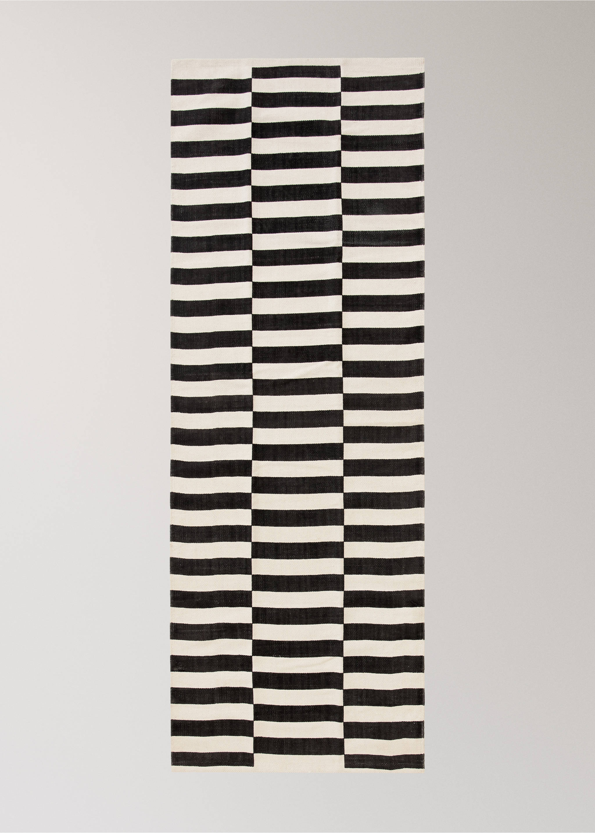 Cotton stripe rug - Article without model, Chocolate. Ref: 37003294-00.