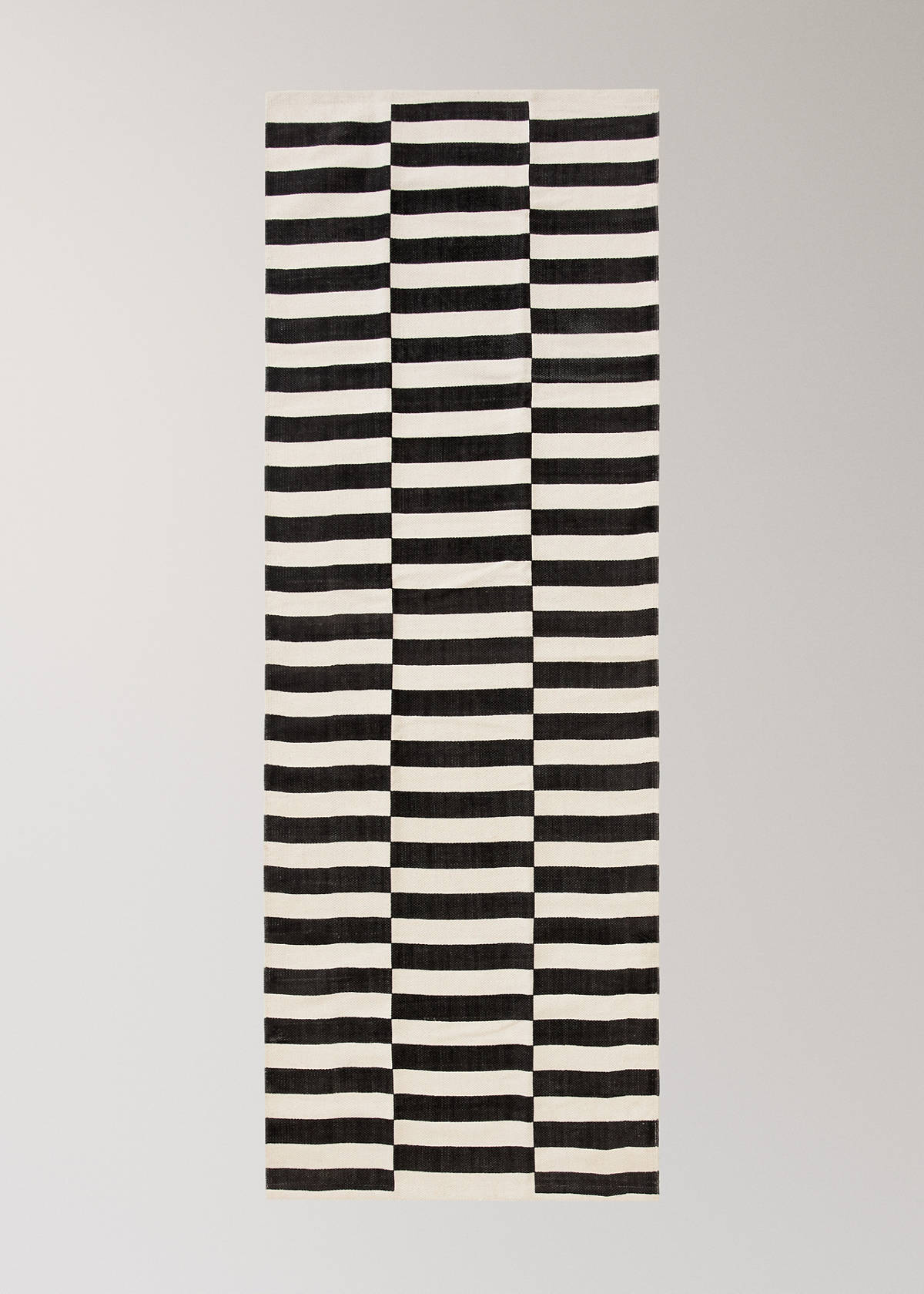 Large striped cotton rug, 100% cotton — Chocolate