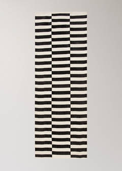 Large striped cotton rug, 100% cotton — Chocolate 4