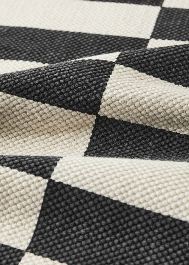 Large striped printed rug, 100% cotton — Chocolate