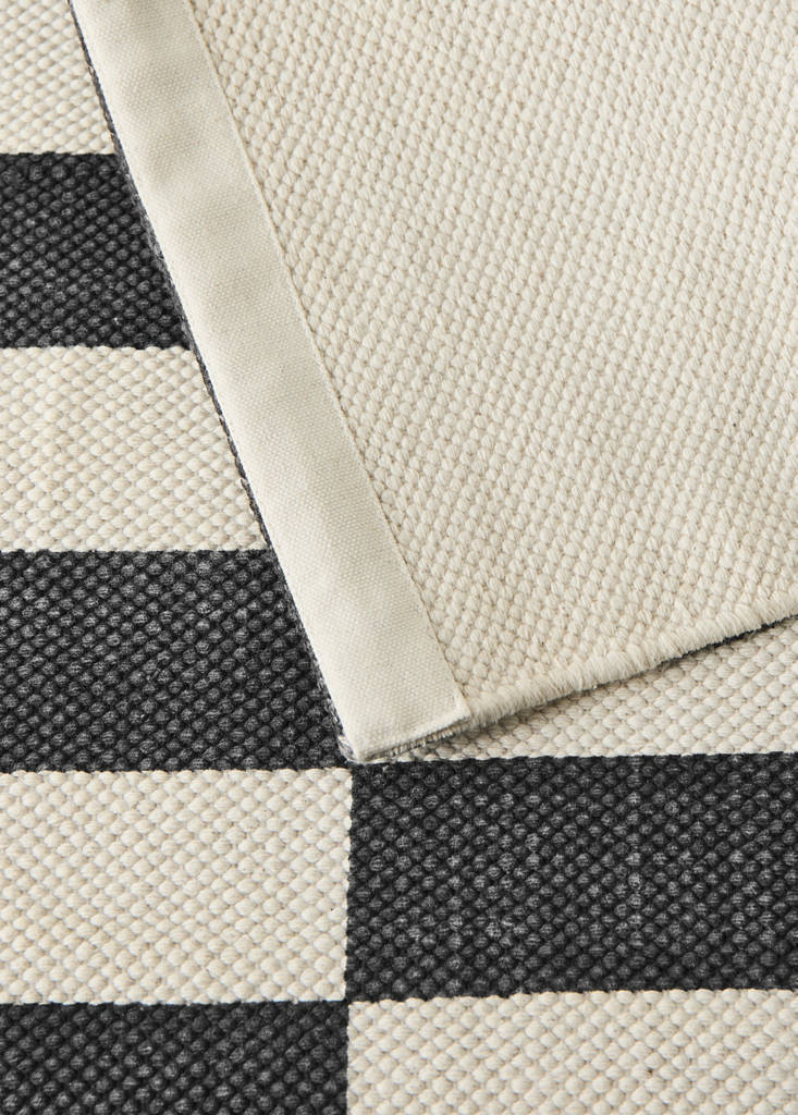 Large striped printed rug, 100% cotton — Chocolate