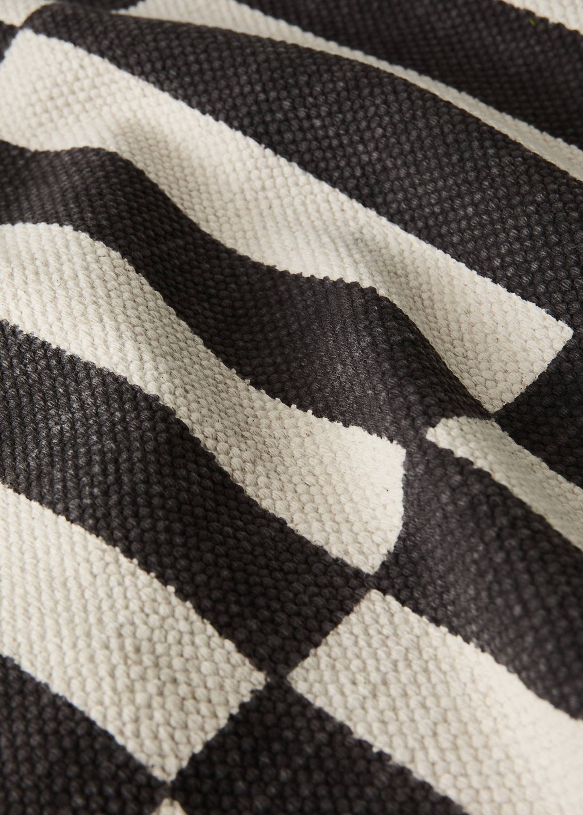 Small printed striped rug, 100% cotton — Chocolate
