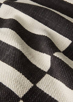 Small printed striped rug, 100% cotton — Chocolate 2