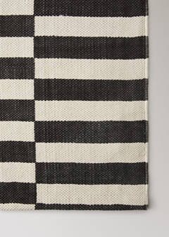 Small printed striped rug, 100% cotton — Chocolate 3