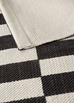 Small printed striped rug, 100% cotton — Chocolate 4