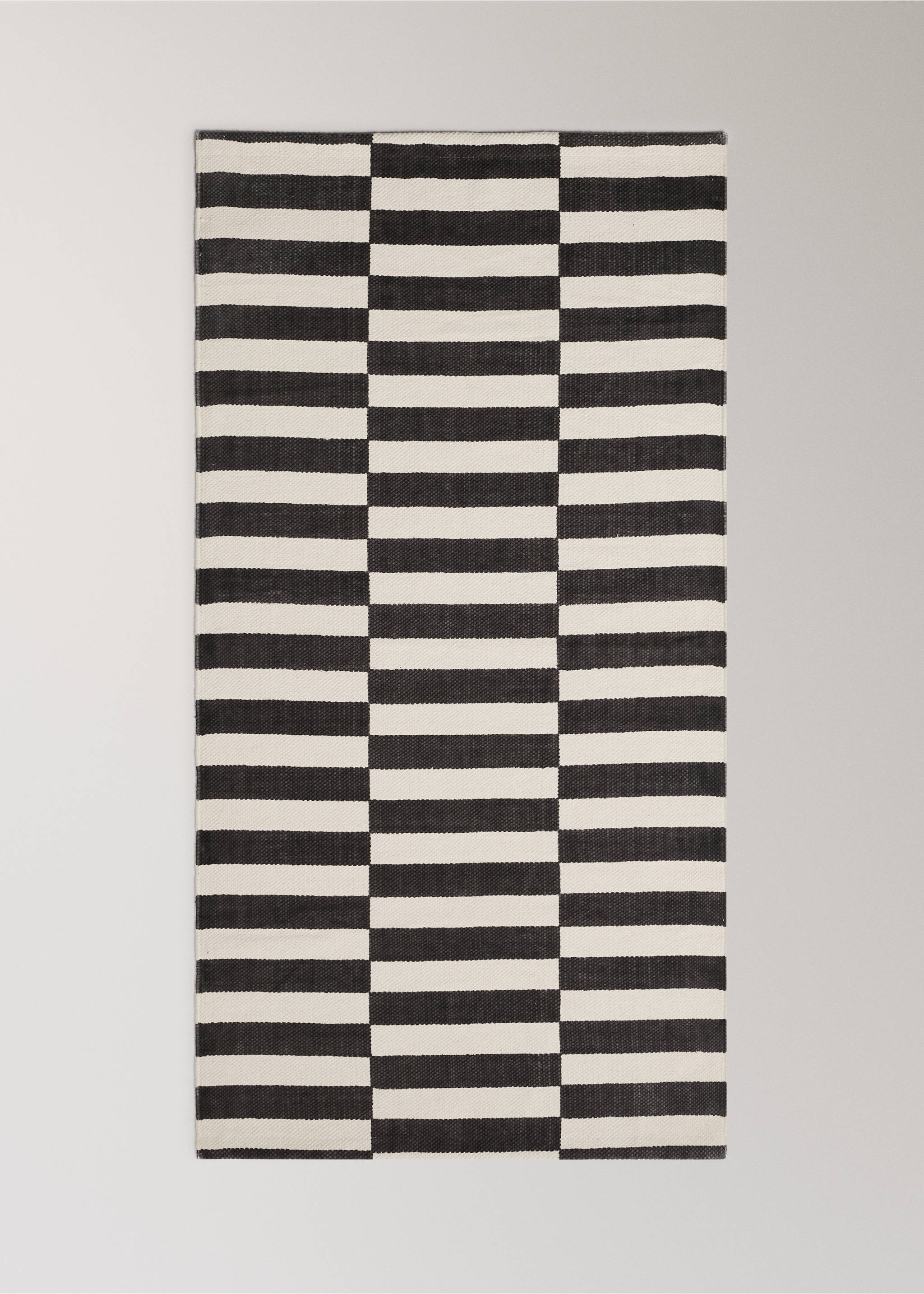 Katoenen vloerkleed met strepenmotief - Artikel zonder model, Chocoladebruin. Ref: 37003296-00.