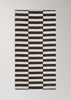 Small printed striped rug, 100% cotton — Chocolate 5