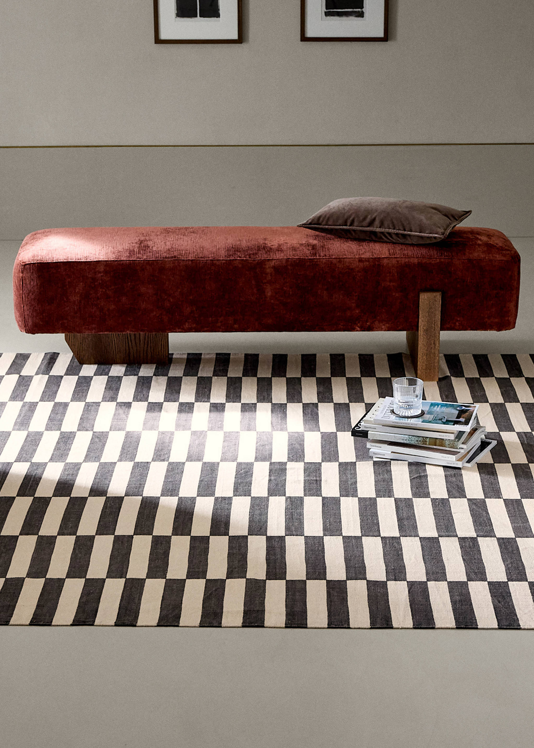 Striped printed cotton rug 200 x 300 cm - General plane