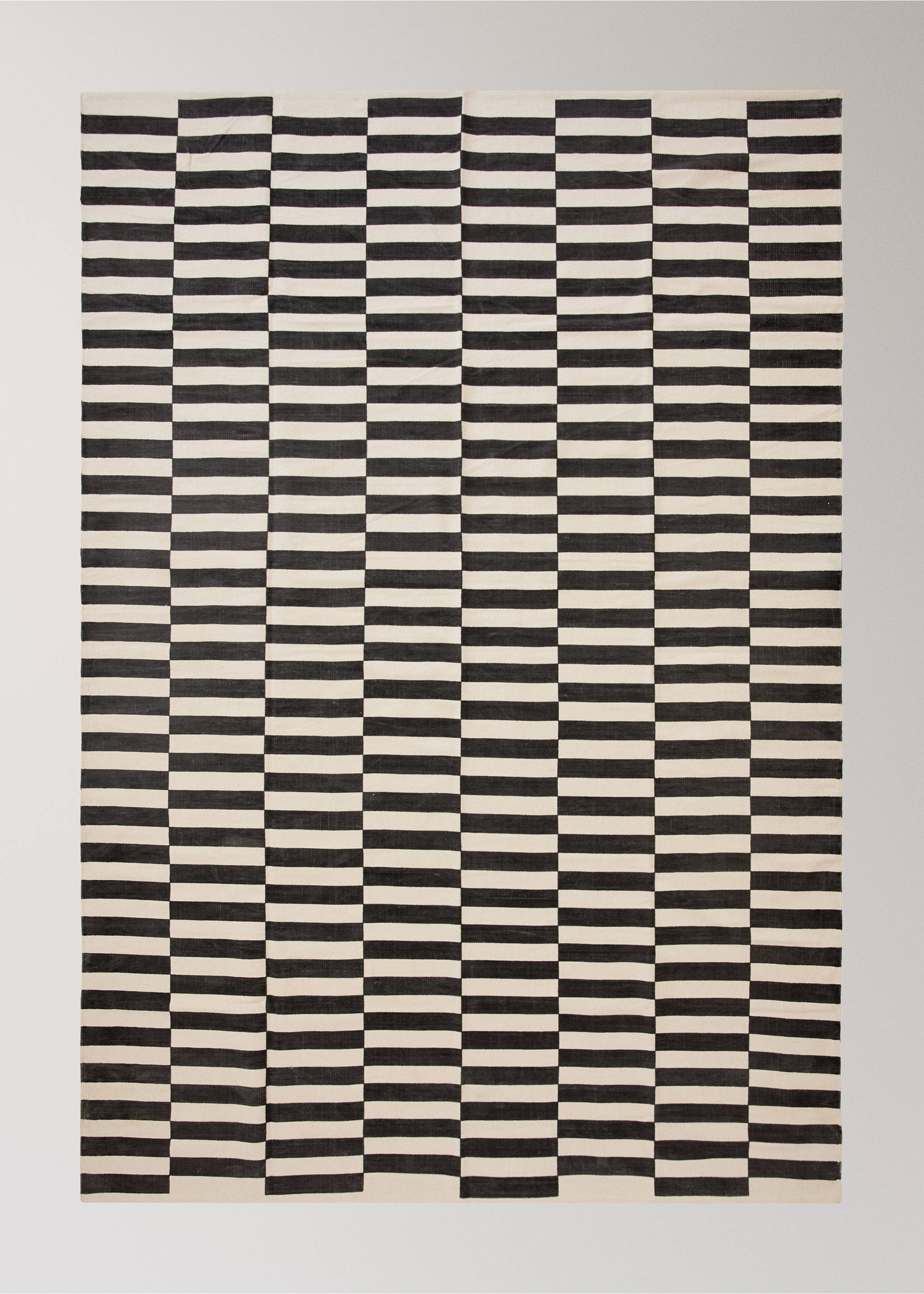 Striped printed cotton rug 200 x 300 cm - Article without model, Chocolate. Ref: 37003297-00.