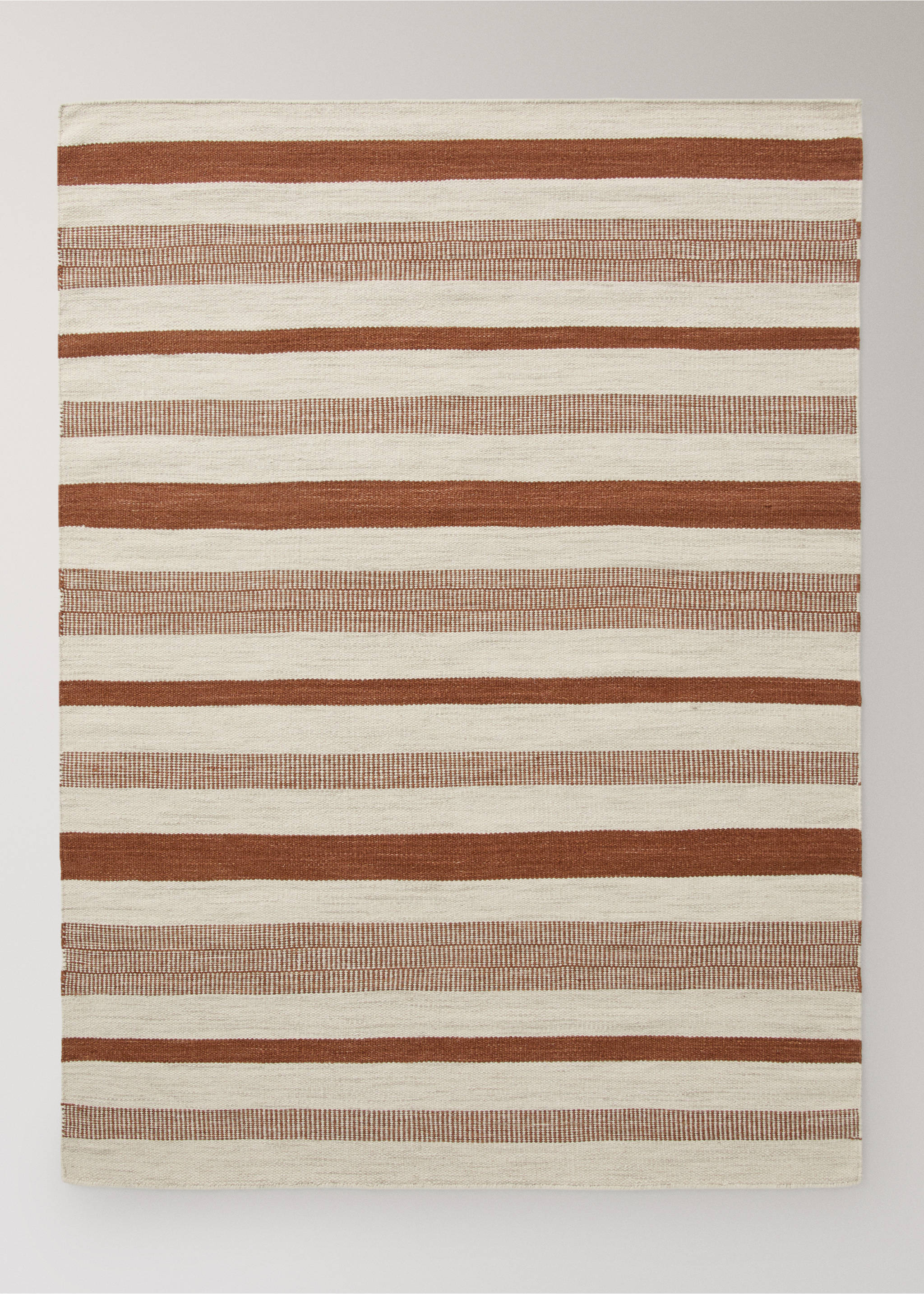 Wool stripe rug - Article without model, Burnt Orange. Ref: 37003298-00.