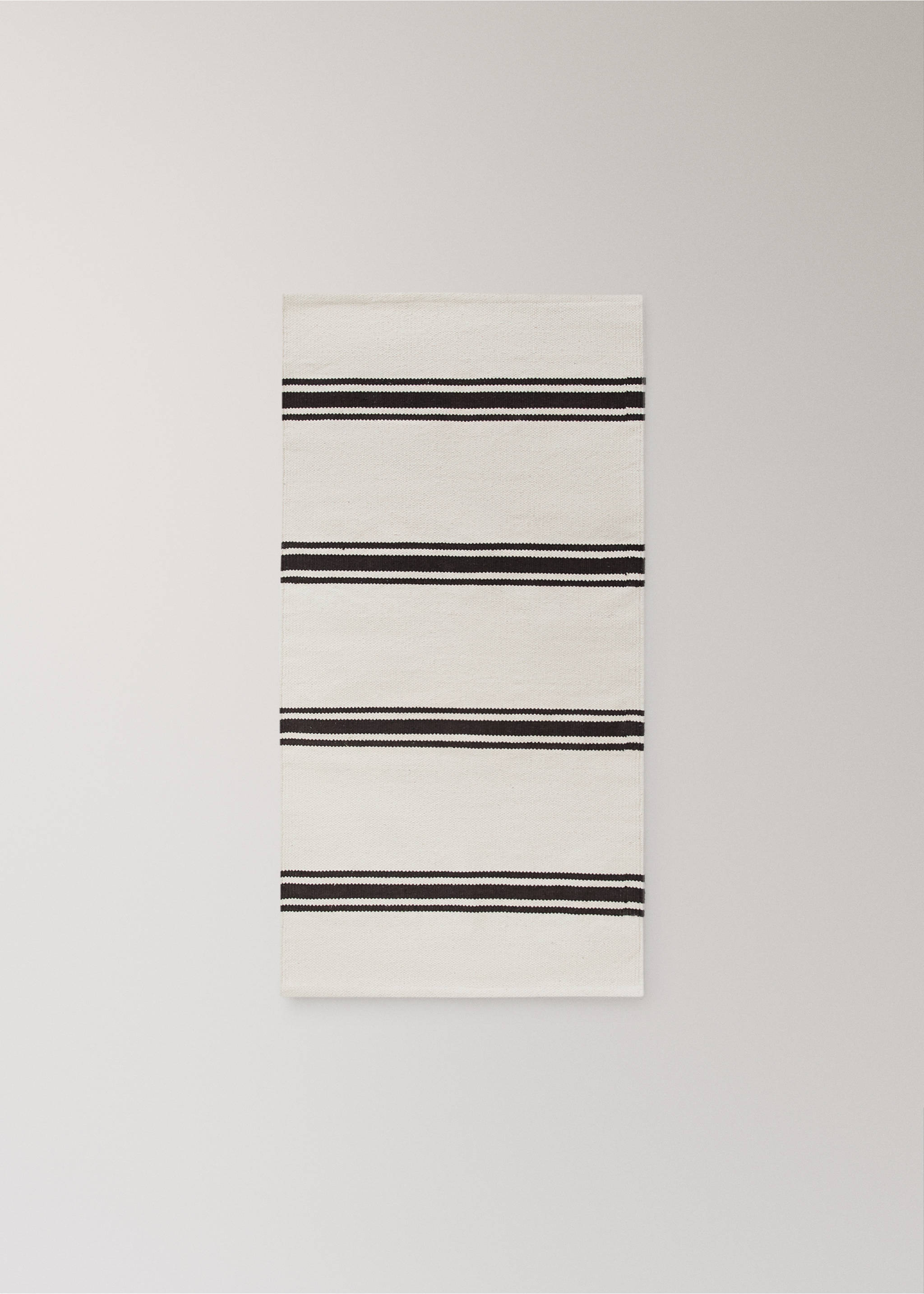 Cotton stripe rug - Article without model, Chocolate. Ref: 37003300-00.