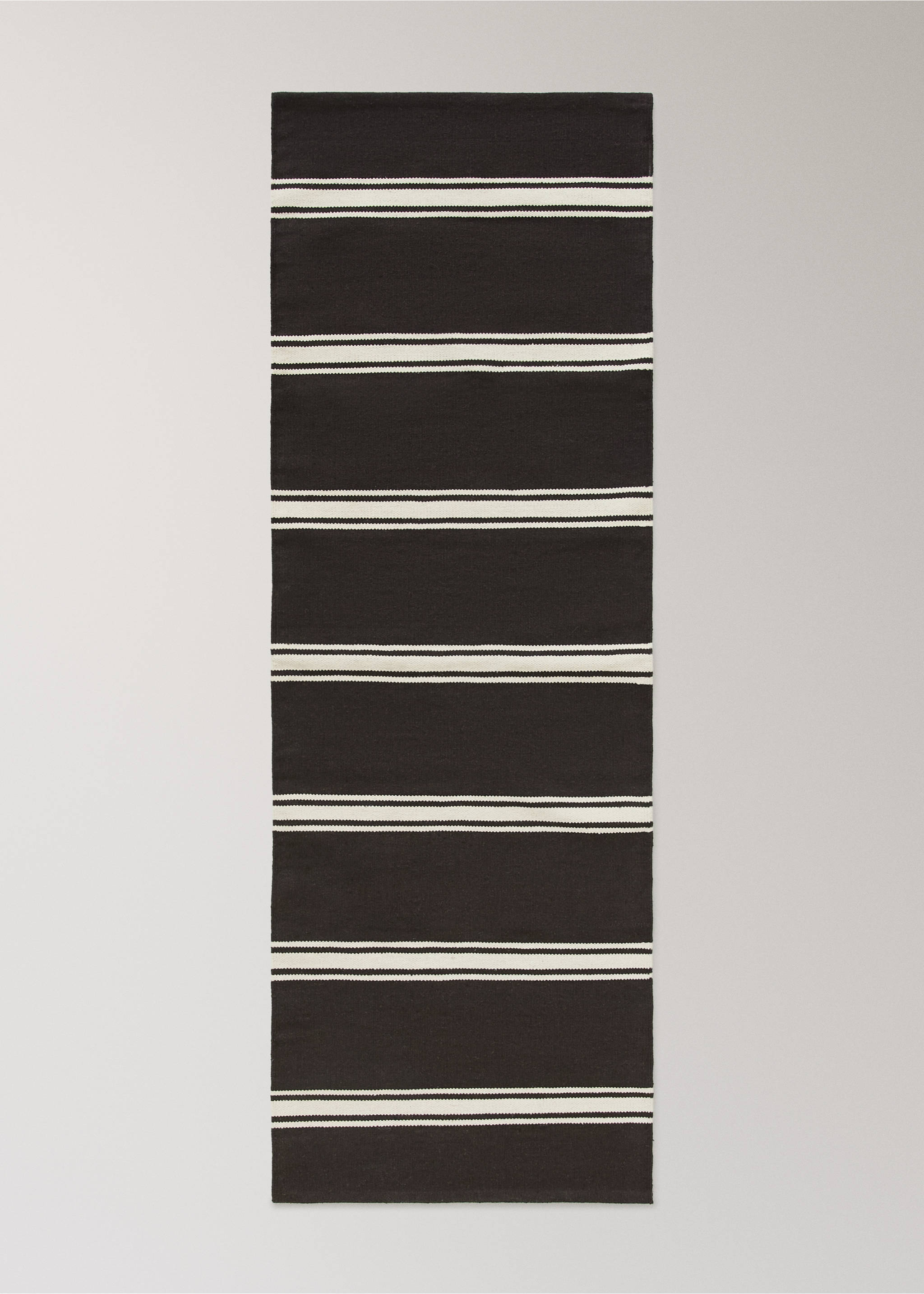 Cotton stripe rug - Article without model, Chocolate. Ref: 37003301-00.