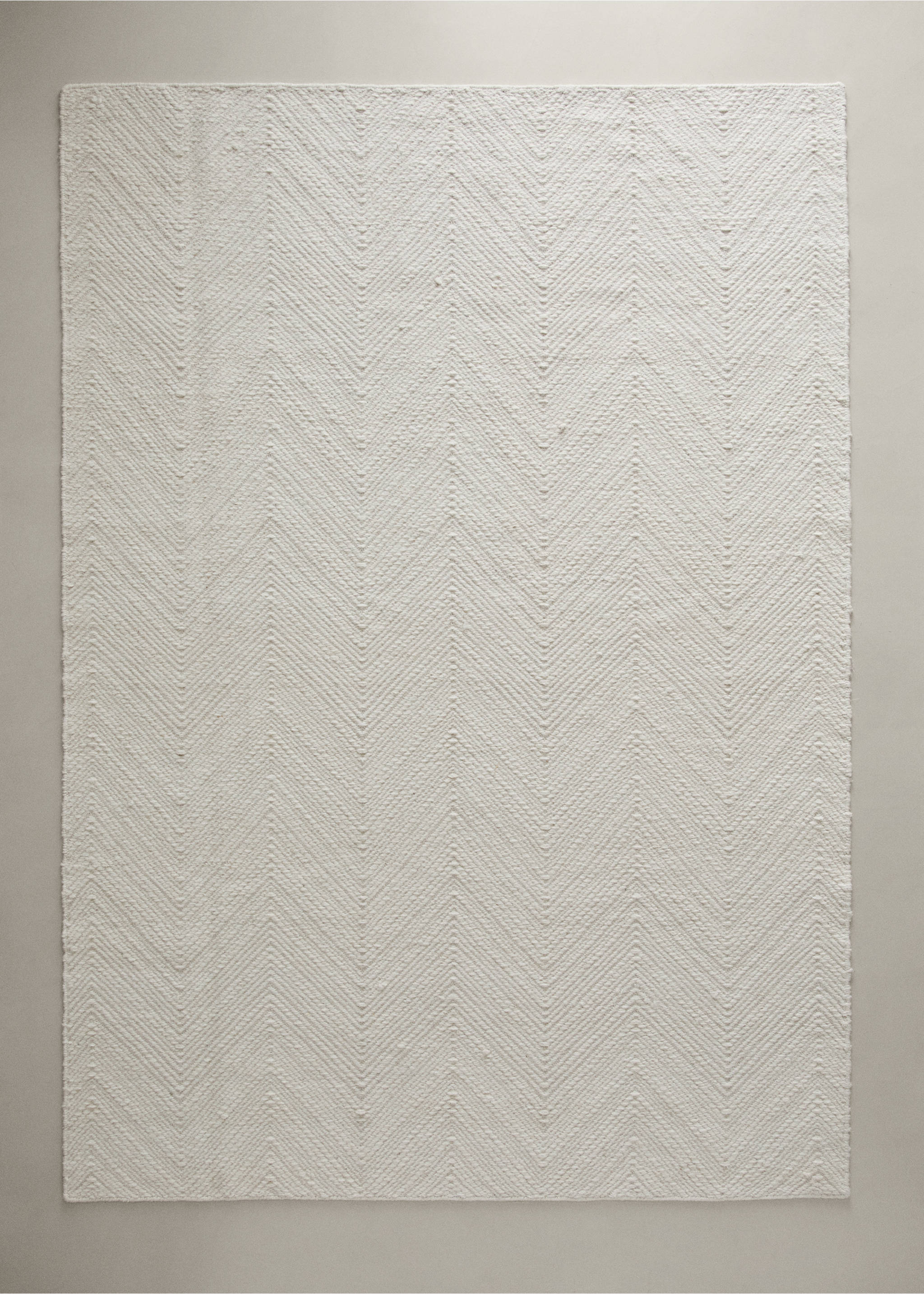 Wool herringbone rug 160 x 230 cm - General plane, Off White. Ref: 37003303-00.