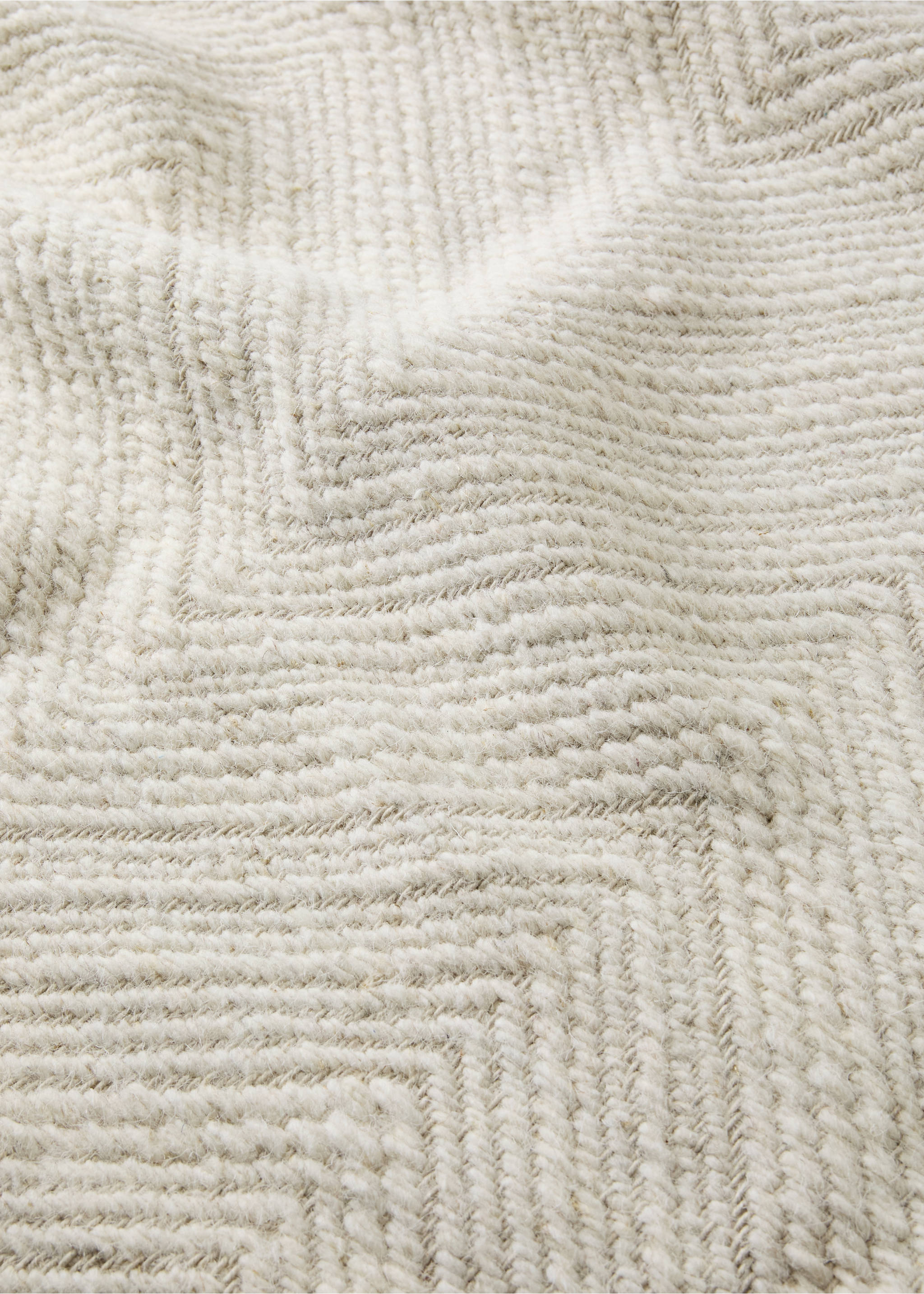 Wool herringbone rug 160 x 230 cm - Details of the article 1, Off White. Ref: 37003303-00.
