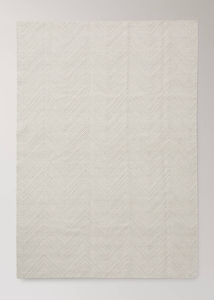 Large herringbone wool rug — Off White