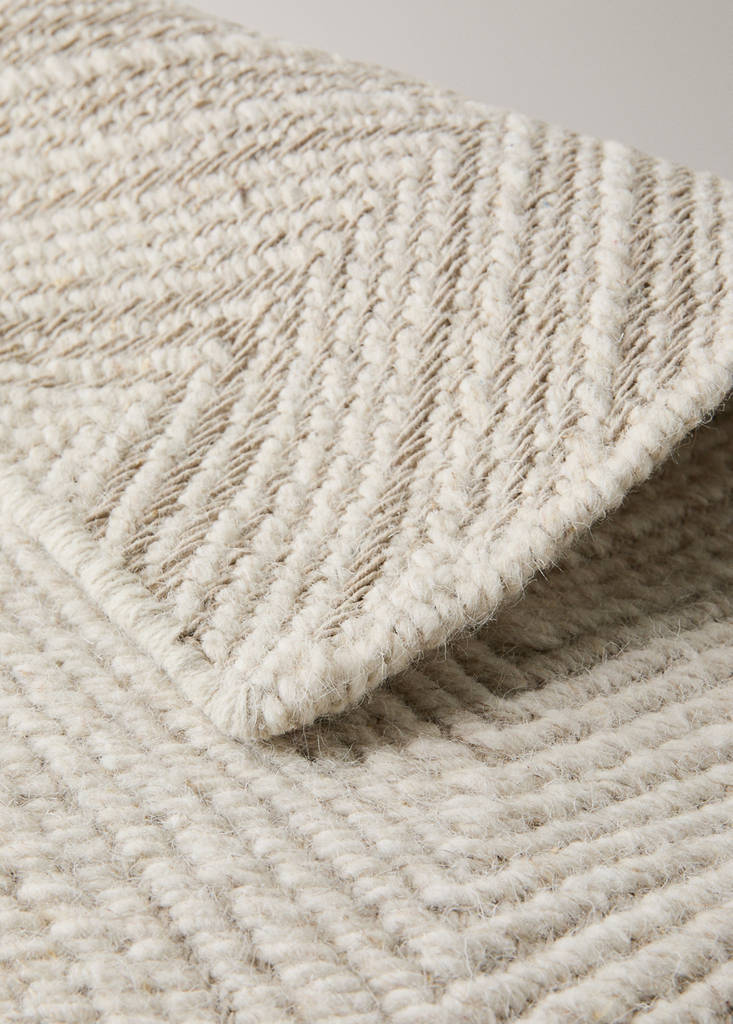 Small herringbone wool carpet — Off White