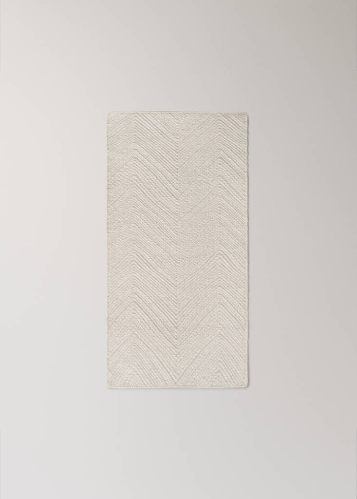 Small herringbone wool carpet — Off White