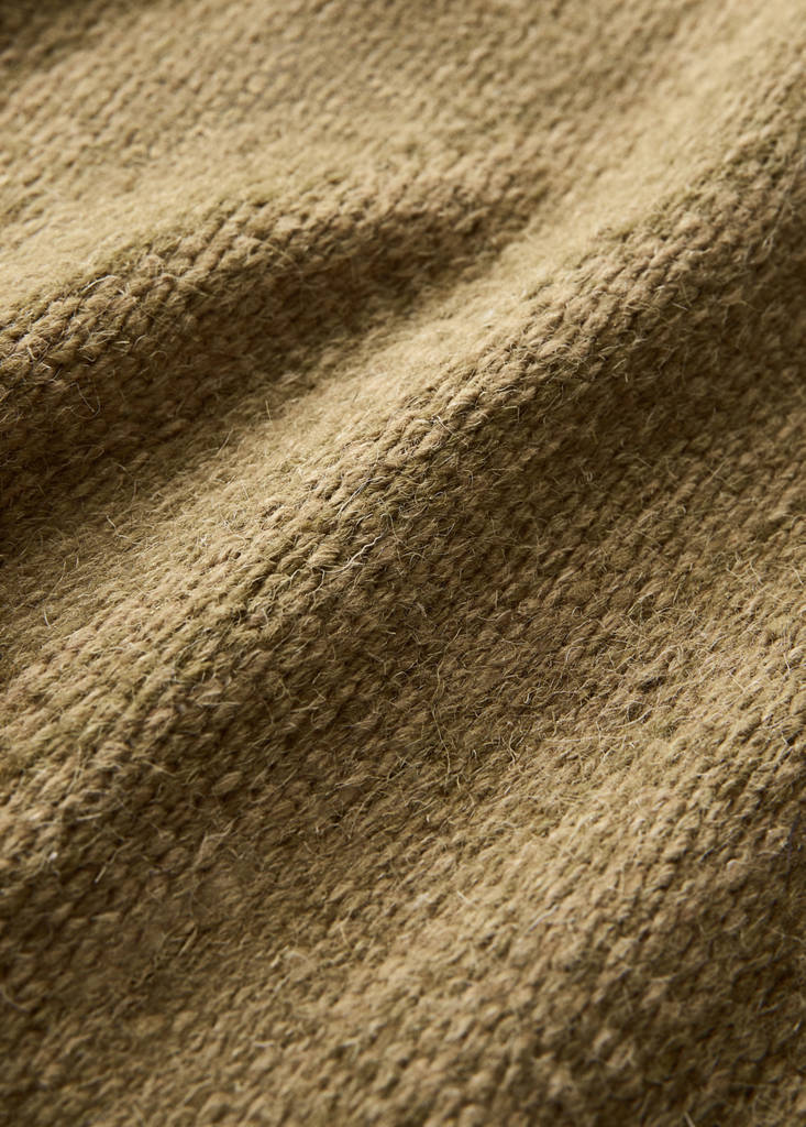 Medium melange carpet with stitched border — Ochre