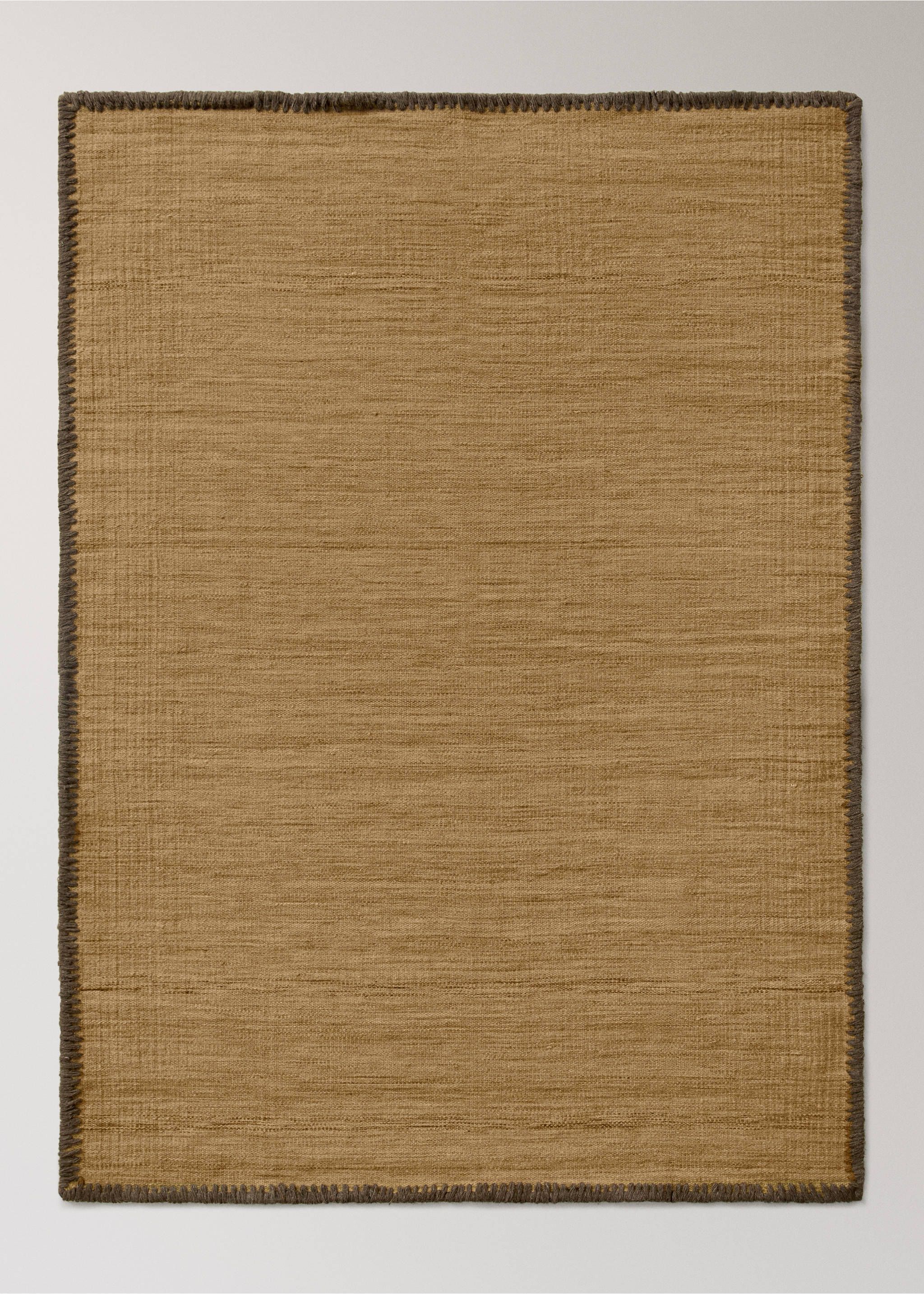 Large embroidered-edge rug - Article without model, Ochre. Ref: 37003309-00.