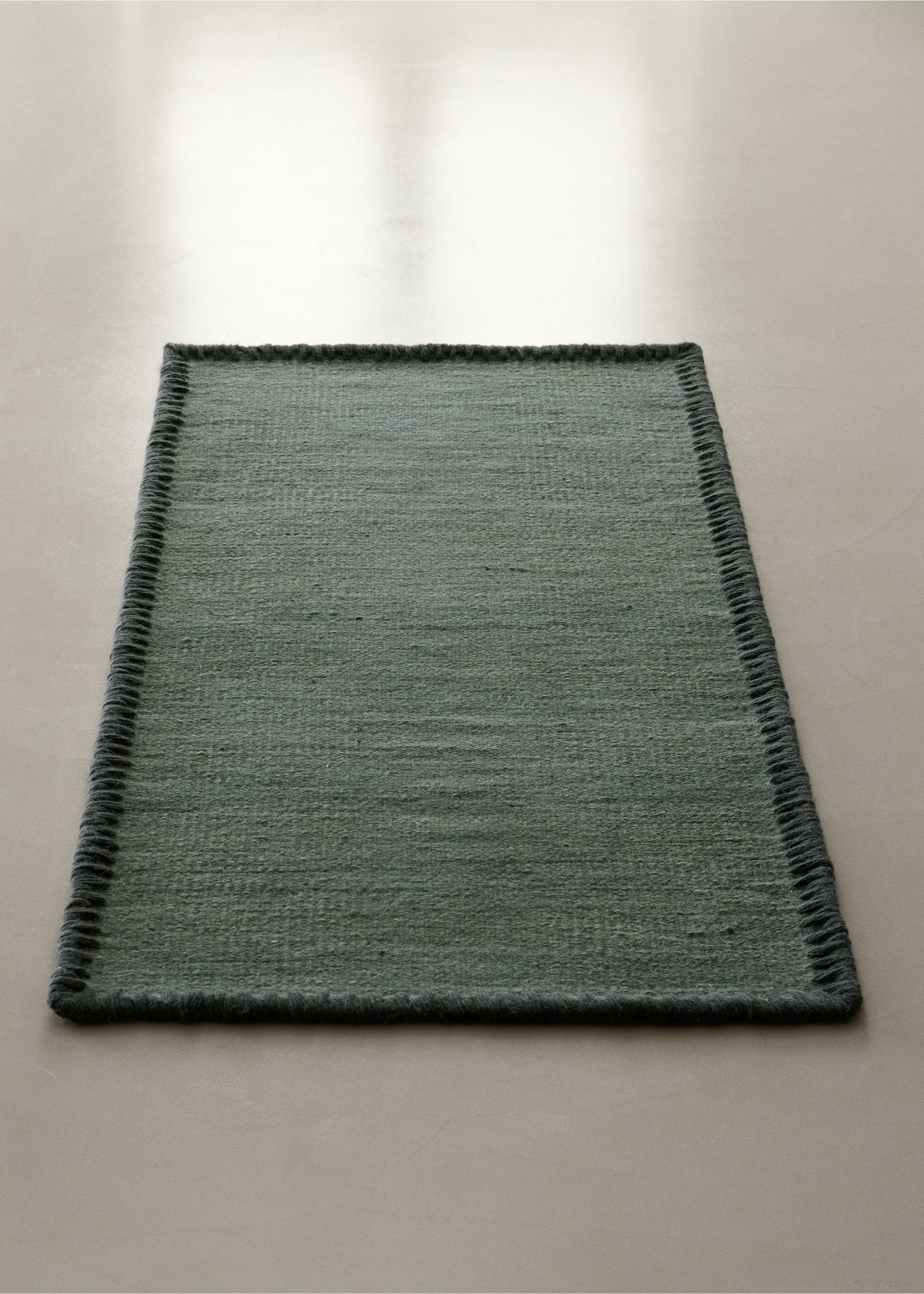 Cotton and wool rug 60x120 - General plane, Aqua Green. Ref: 37003310-00.