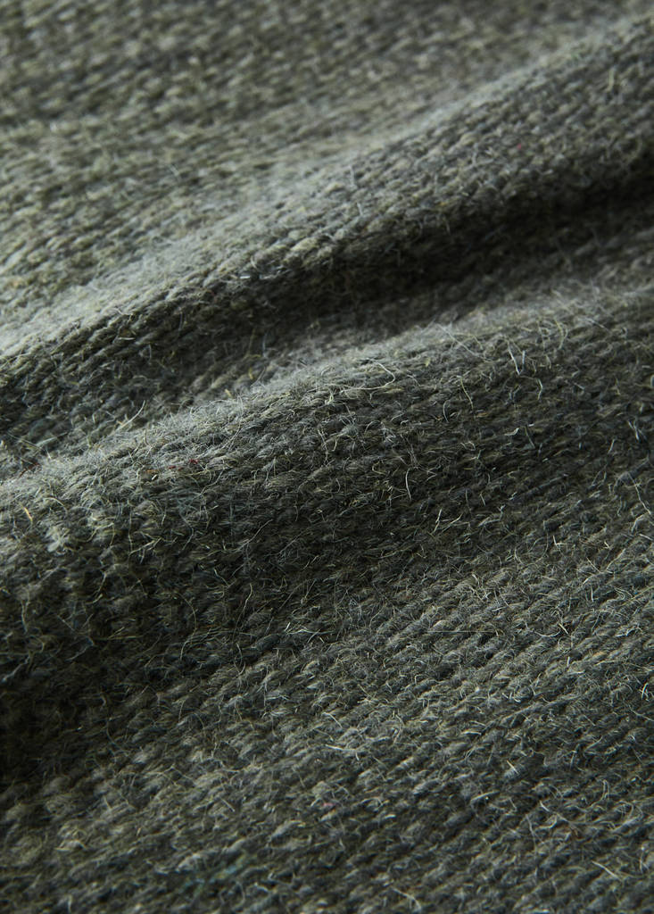 Medium melange carpet with stitched border — Aqua Green