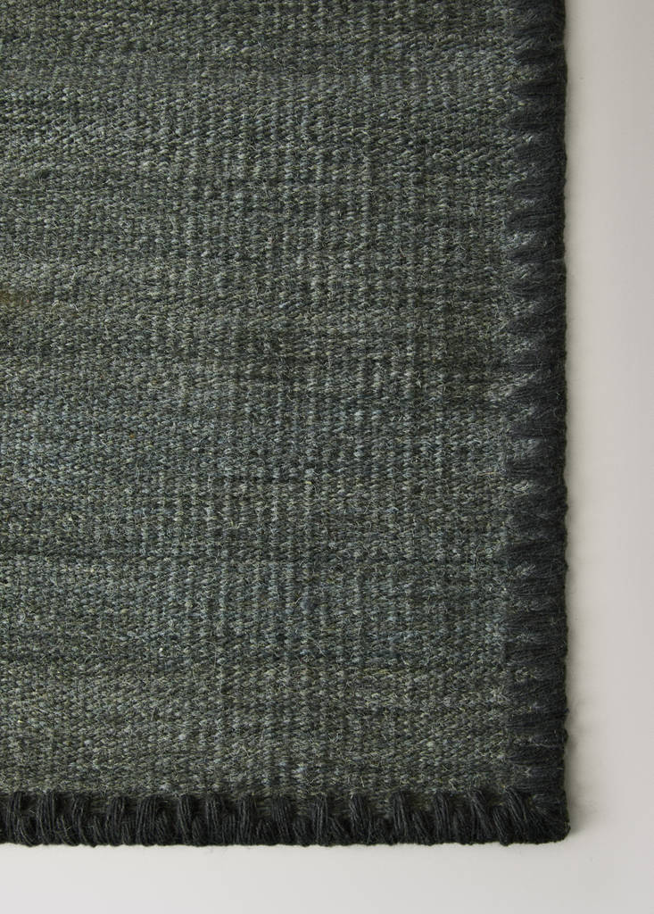 Medium melange carpet with stitched border — Aqua Green