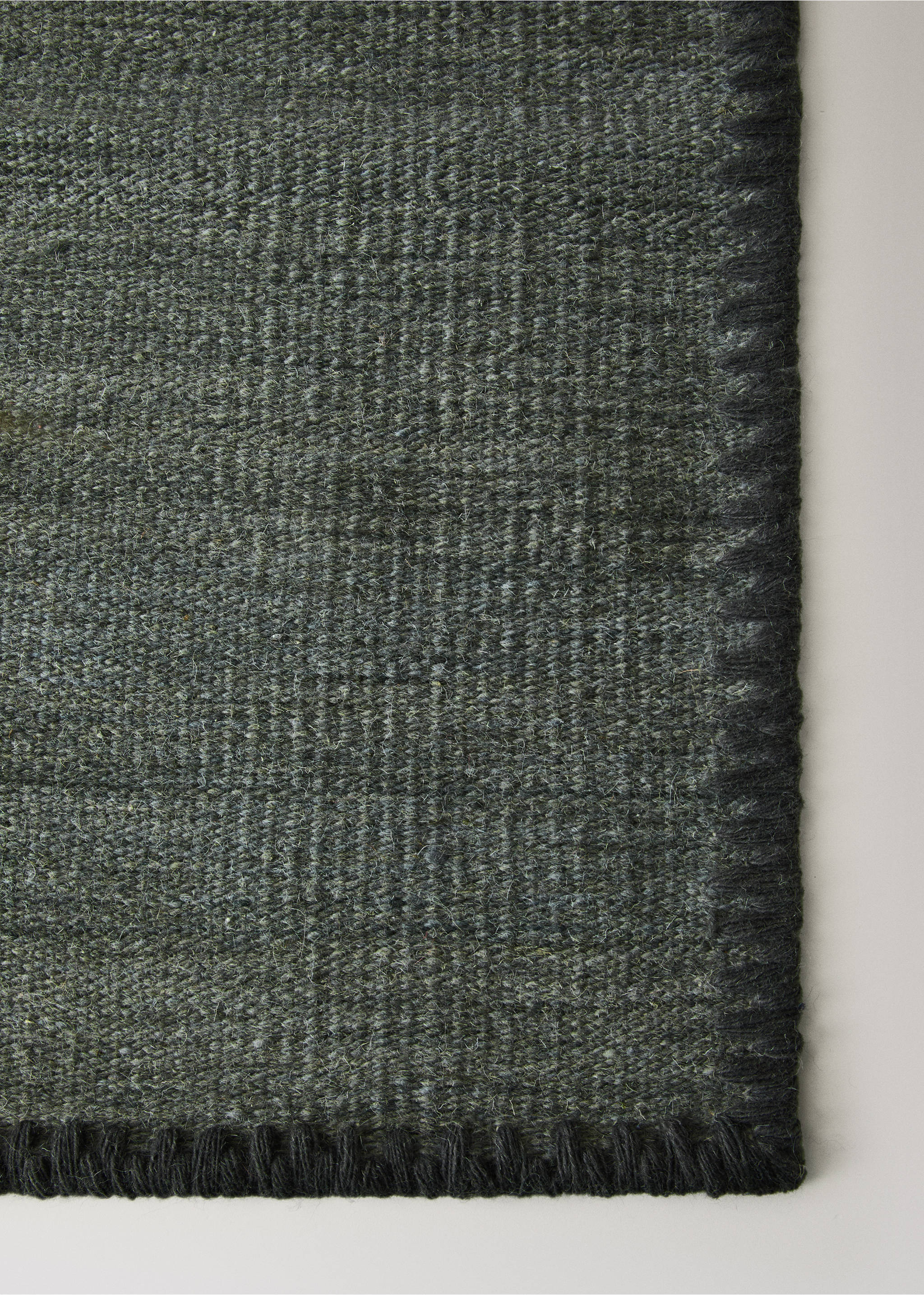 Cotton and wool rug 60x120 - Details of the article 2, Aqua Green. Ref: 37003310-00.