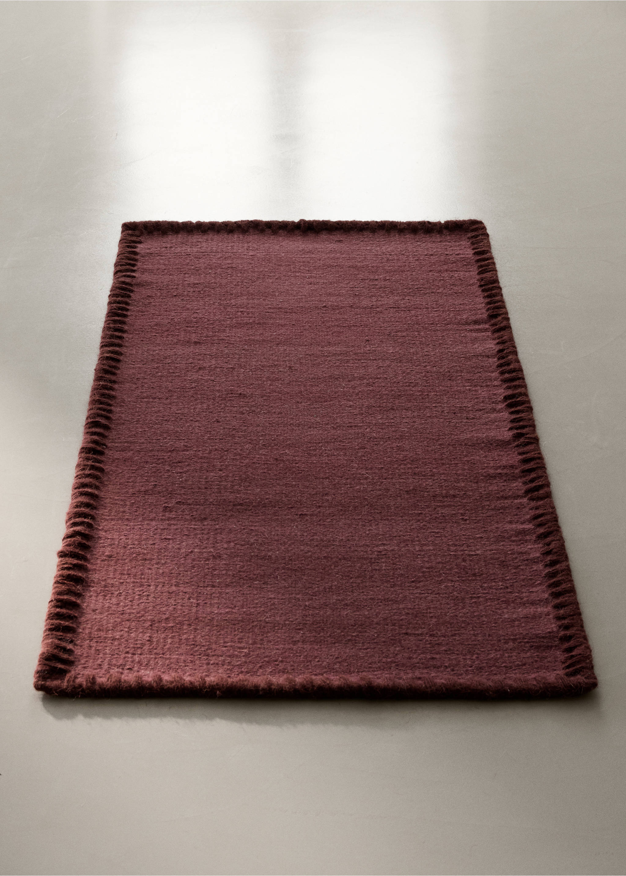 Cotton and wool rug 60x120 - General plane, Wine. Ref: 37003310-00.