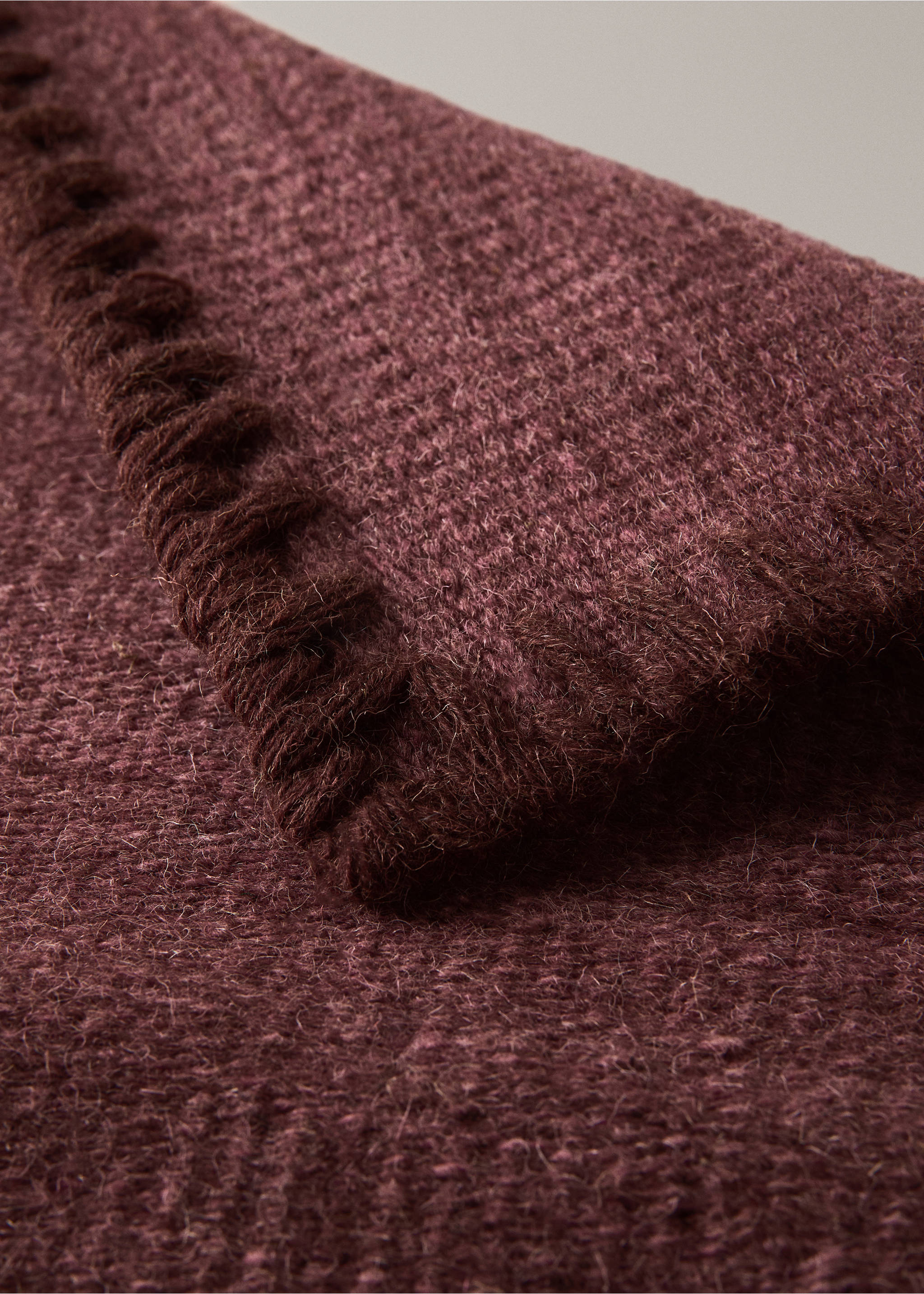 Cotton and wool rug 60x120 - Details of the article 3, Wine. Ref: 37003310-00.