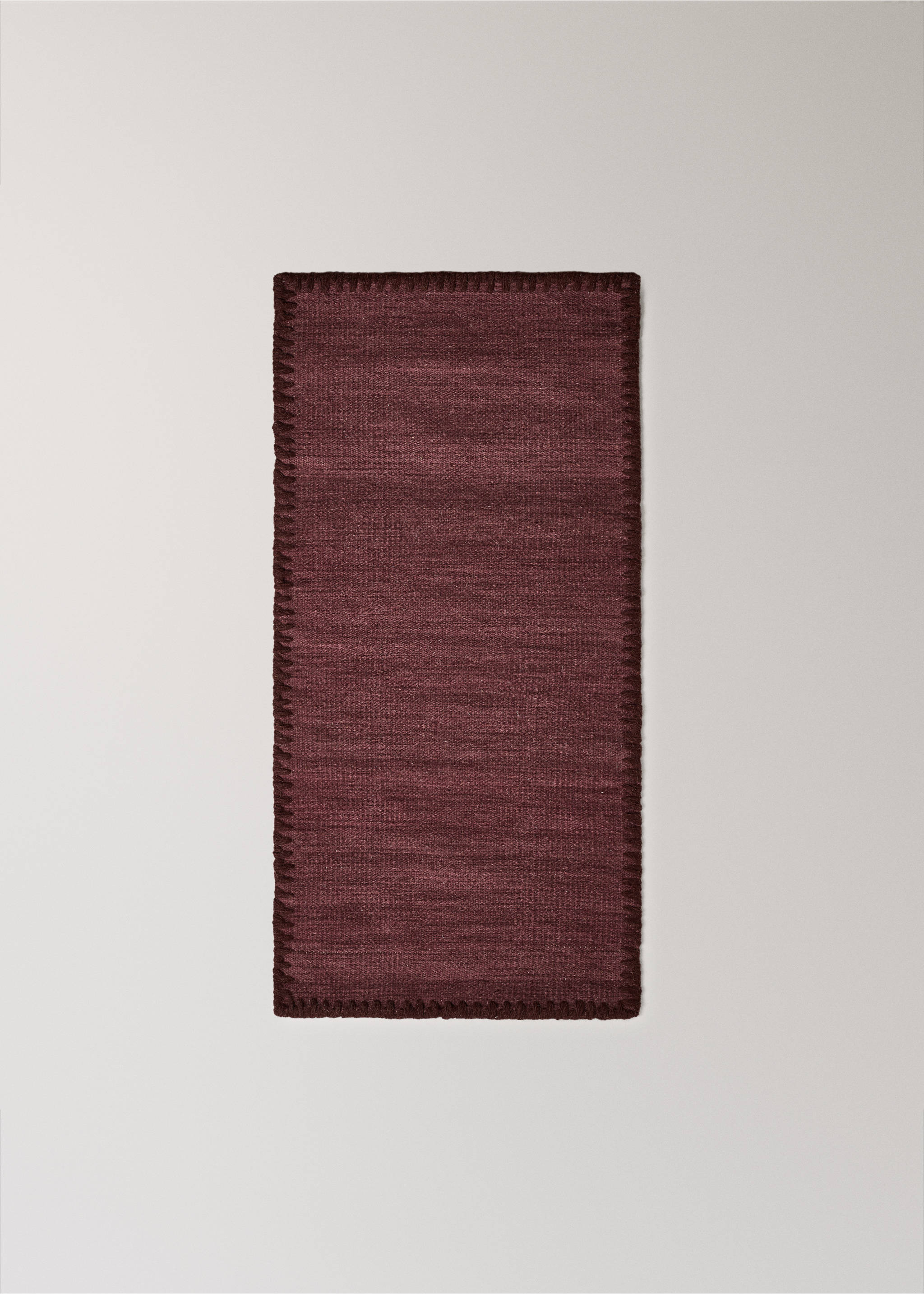Cotton and wool rug 60x120 - Article without model, Wine. Ref: 37003310-00.